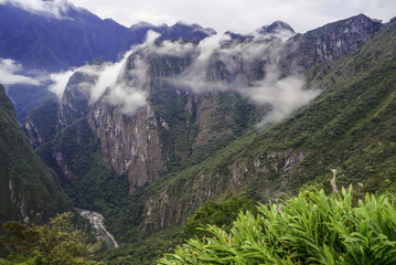 Mist among Andes peaks near Machu Picchu