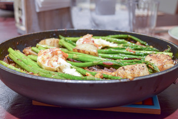 Closeup of fresh seafood paella
