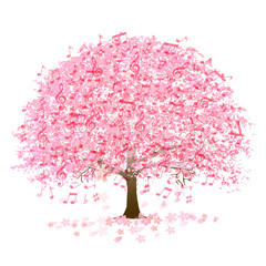 Obraz premium 桜 春 音符 アイコン 