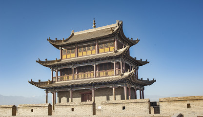 Jiayuguan fort, located in Gansu of China, is an important defence military fort, the westernmost of the Great Wall