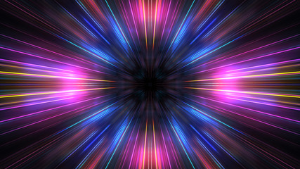 3D Futuristic abstract business and technology concept, Acceleration super fast motion blur of light ray for background design. Travel science fiction wormhole at warp speed. 3D rendering - obrazy, fototapety, plakaty