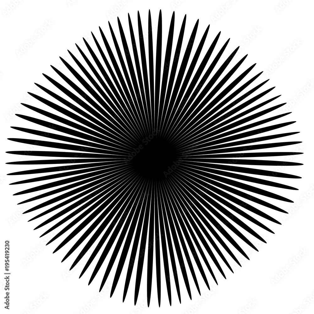 Poster concentric radial element. radiating abstract geometric element