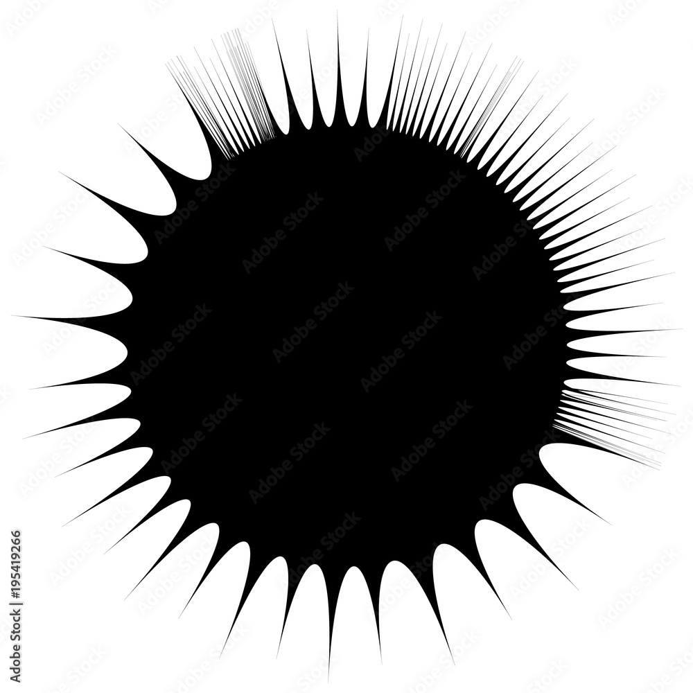 Poster concentric radial element. radiating abstract geometric element