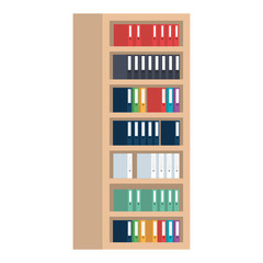 wooden library with books