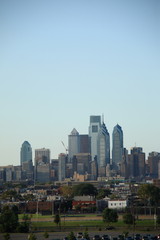 Philadelphia Skyline - Office buildings and skyscrapers of Pennsylvania city.