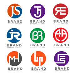 letter with circle logo design vector illustration template, letter logo vector, creative letter logo