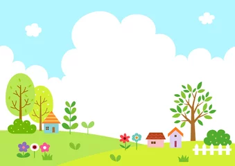 Glasschilderij Kinderkamer Natural landscape with cloud and sky background  © soyon