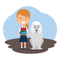 girl with dog character