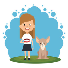 girl with dog character
