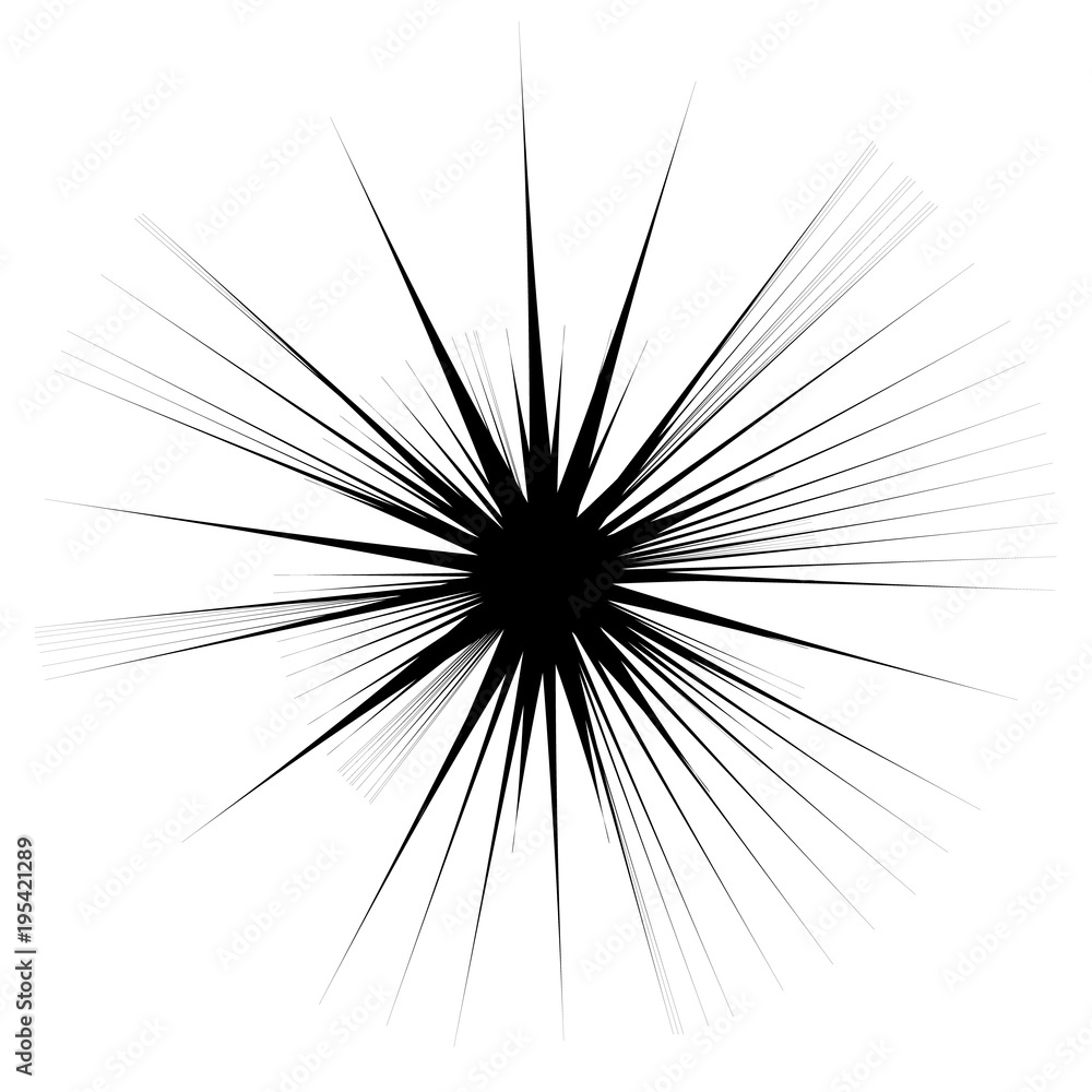 Aufkleber concentric radial element. radiating abstract geometric element