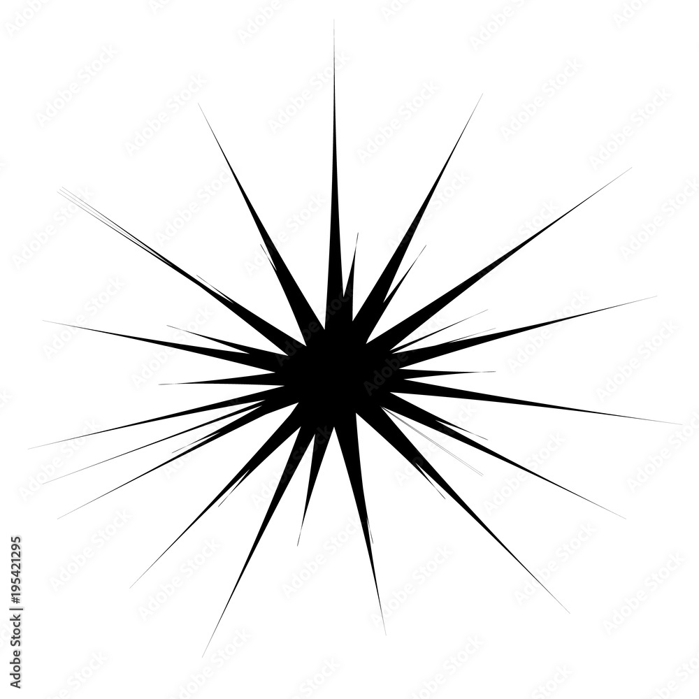 Aufkleber concentric radial element. radiating abstract geometric element