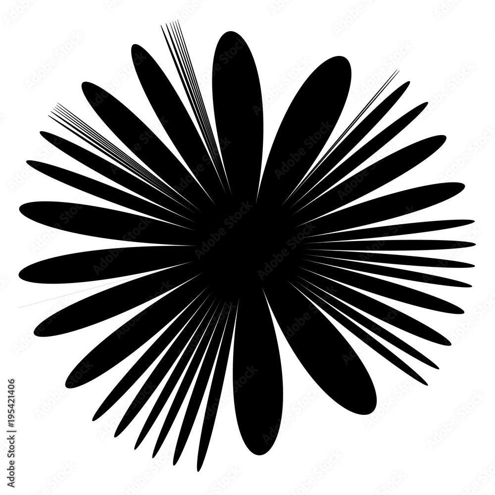 Poster concentric radial element. radiating abstract geometric element