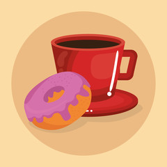 delicious coffee cup and donuts