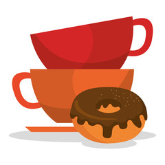 delicious coffee cup and donuts