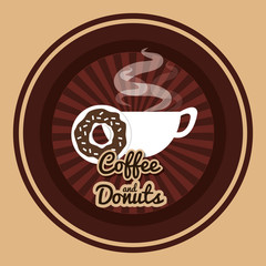 delicious coffee cup and donuts