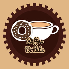 delicious coffee cup and donuts