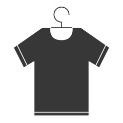 shirt hanging in wire hook