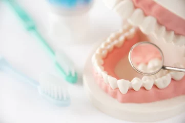 Foto op Plexiglas Tandarts Tandheelkundige zorg Tandpasta Medisch onderzoek
