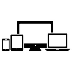 device icon : smartphone,tablet,computer and laptop outline vector