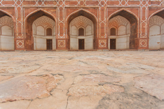 Architecture and arches at Humayun Tomb Delhi India 