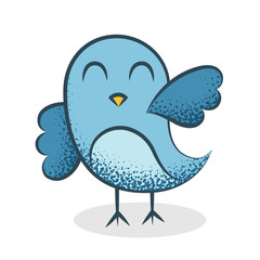 Oiseau dessin bleu