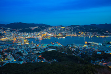 Fototapeta na wymiar View from Inasa Mount in Nagasaki, Japan