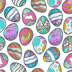easter eggs seamless pattern