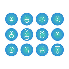 Set of emoticons, emoji of punctuation. Characters isolated. Vector