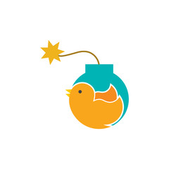 Bird Bomb Logo Icon Design
