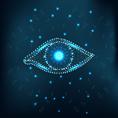 Eye polygon green stars 3