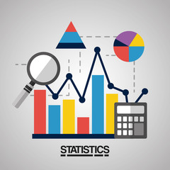 statistics analysis success business calculator vector illustration
