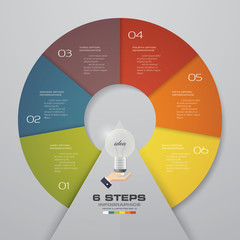 Circle infographics template. Vector layout with 6 options. EPS 10