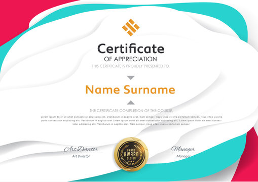 certificate template with modern pattern,diploma,Vector illustration.