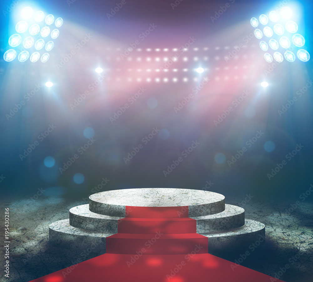 Poster stage lighting background 3d rendering.