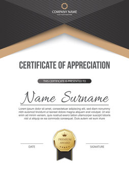 Certificate of appreciation template design. vector