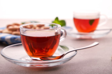 tea hot drink with lamb and mint
