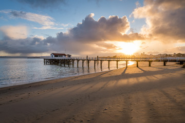 Fototapeta na wymiar Crissy Field Beach at Sunrise