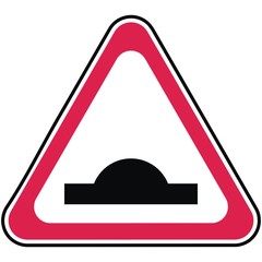 Traffic sign, triangle shape, warning about a speed bump, retarder