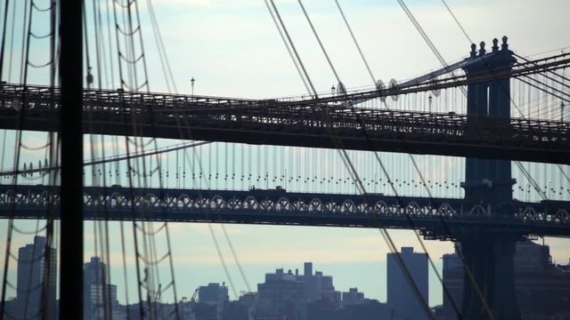 Brooklyn And Manhattan Bridges NYC