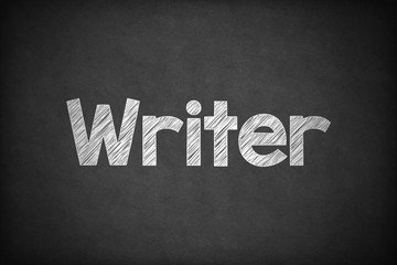 Obraz premium Writer on Textured Blackboard.