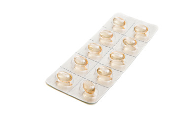 pills in the package isolated