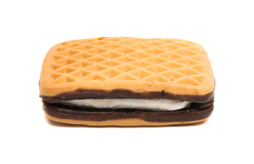 square cookie sandwich with souffle isolated