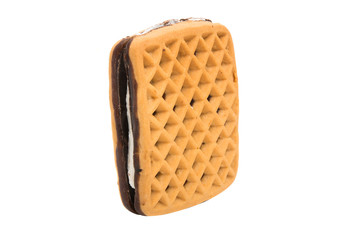 square cookie sandwich with souffle isolated