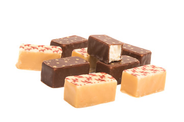 Christmas chocolate candies isolated