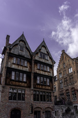 Rooftop with gable on the houses at Brugge, Belgium, Europe