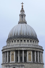Portion of Saint Paul's Cathedral, London as seen from the streets surrounding, England, United kingdom