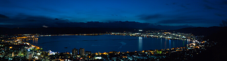 Fototapeta premium Night view of the city of Suwa