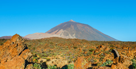 Sunrise in the caldera of El Teide volcano, Tenerife, Canary Islands