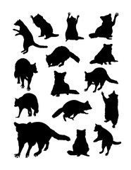 Raccoon silhouette. Good use for symbol, logo, web icon, mascot, sign, or any design you want.