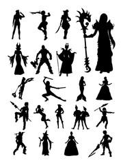 Naklejka premium Cosplay silhouette. Good use for symbol, logo, web icon, mascot, sign, or any design you want.